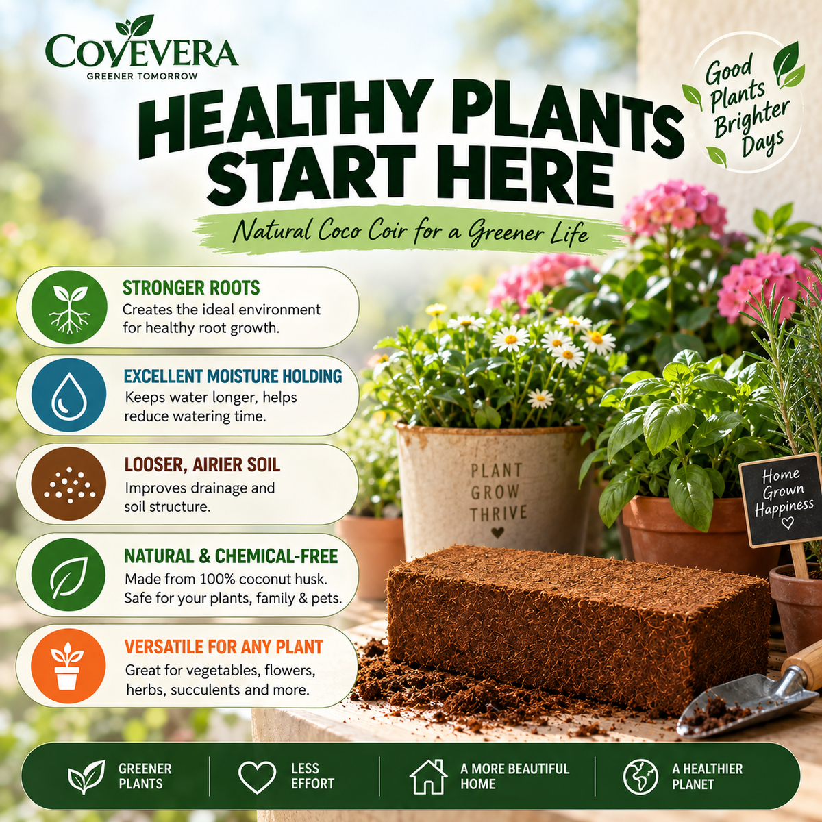 COVEVERA Premium Coconut Coir Brick