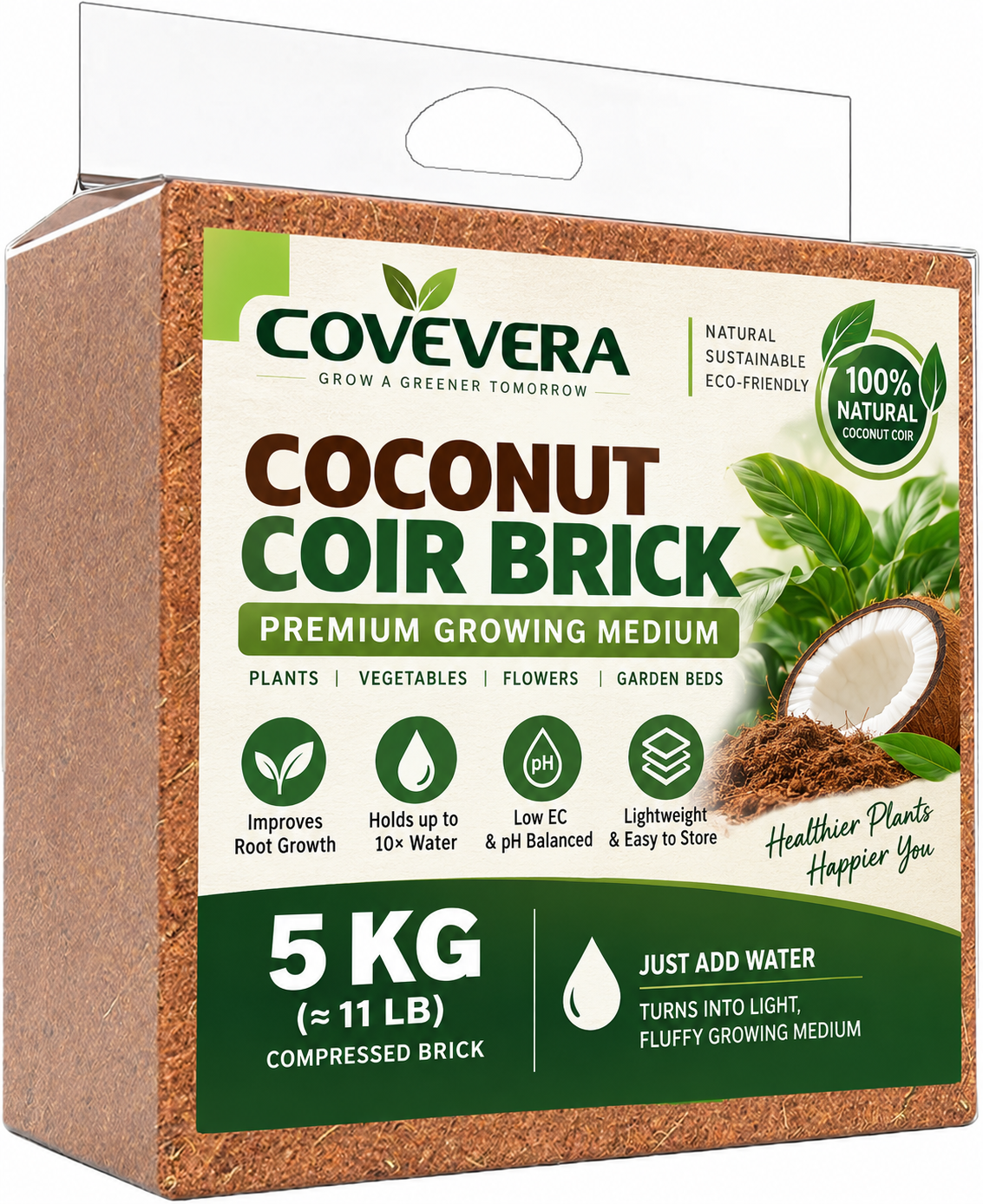COVEVERA Premium Coconut Coir Brick